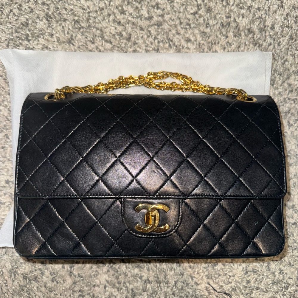 Authentic Chanel CHANEL Matelasse Double Flap 24K gold chain shoulder